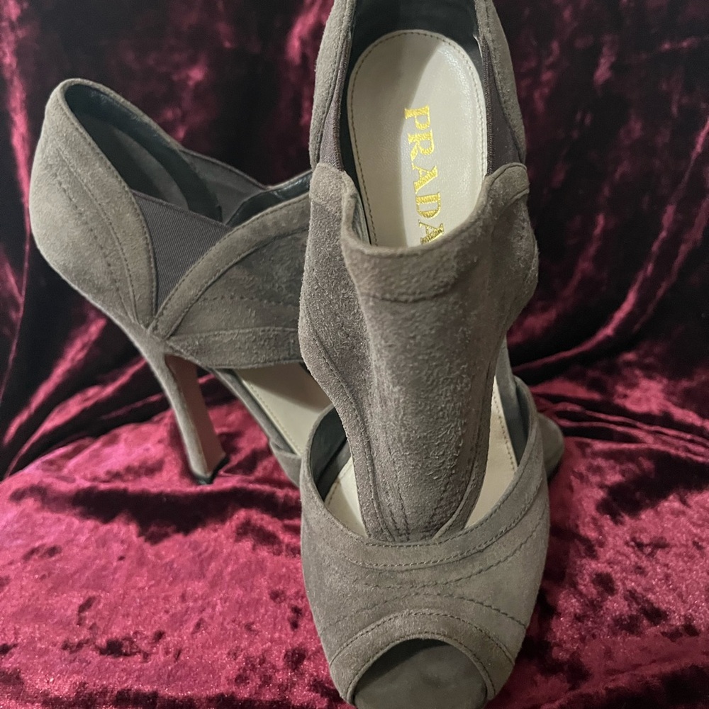 Prada Brown Suede High Heeled Booties